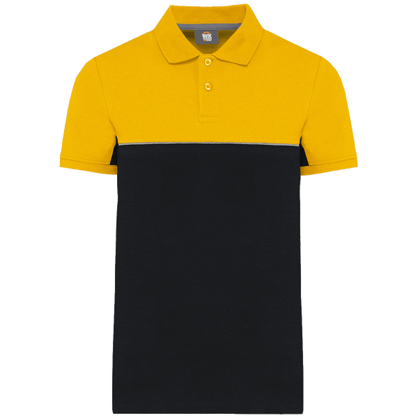 Polo bicolore ecoresponsable unisexe plexus Black / Yellow