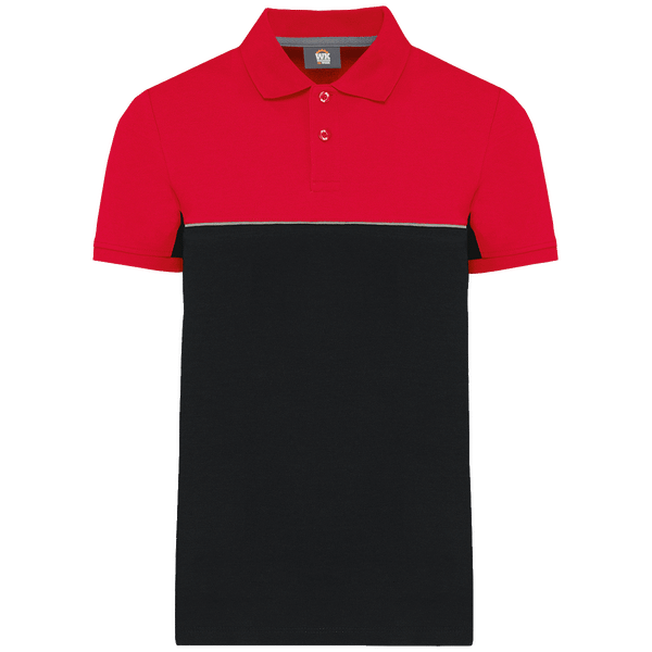 Polo bicolore ecoresponsable unisexe plexus Black / Red