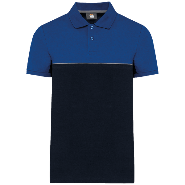 Polo bicolore ecoresponsable unisexe plexus Navy / Royal Blue