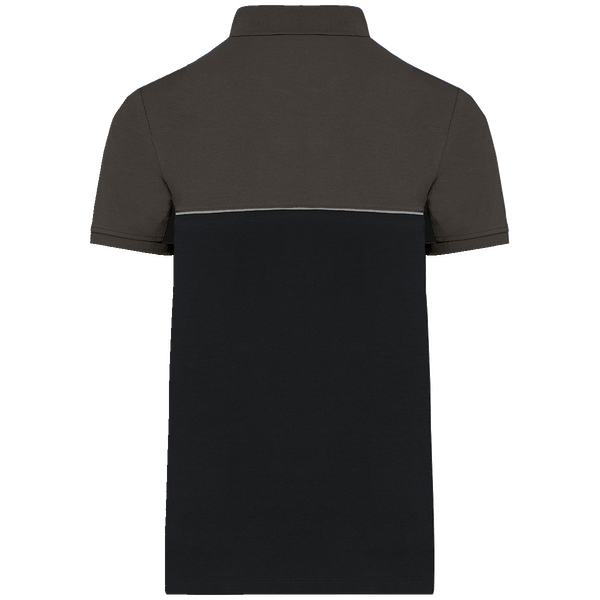 Polo bicolore ecoresponsable unisexe dos Black / Dark Grey
