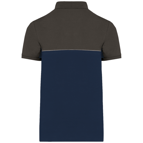 Polo bicolore ecoresponsable unisexe dos Navy / Dark Grey