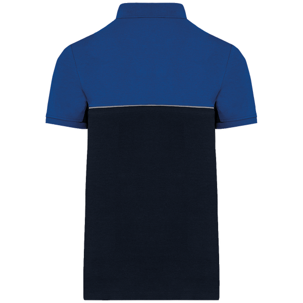 Polo bicolore ecoresponsable unisexe dos Navy / Royal Blue