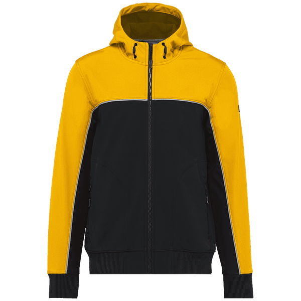 Veste softshell 3 couches bicolore unisexe plexus Black / Yellow