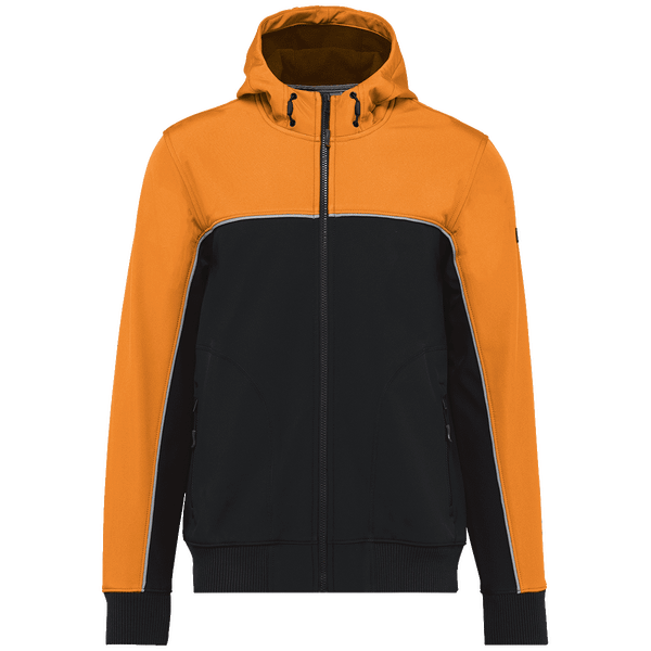 Veste softshell 3 couches bicolore unisexe plexus Black / Orange