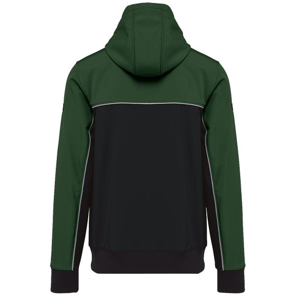 Veste softshell 3 couches bicolore unisexe dos Black / Forest Green