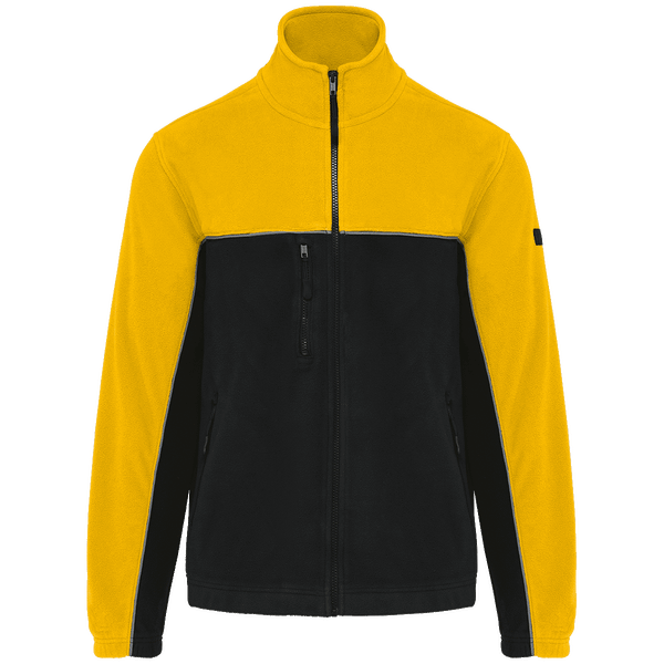 Veste micropolaire bicolore ecoresponsable unisexe plexus Black / Yellow