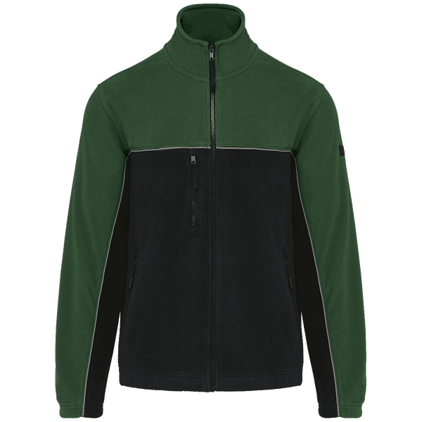 Veste micropolaire bicolore ecoresponsable unisexe plexus Black / Forest Green