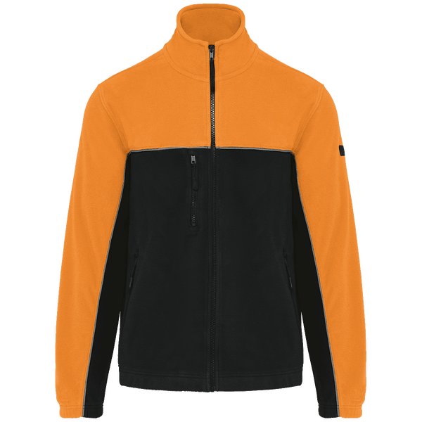 Veste micropolaire bicolore ecoresponsable unisexe plexus Black / Orange
