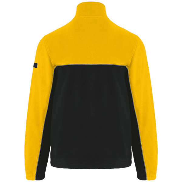 Veste micropolaire bicolore ecoresponsable unisexe dos Black / Yellow