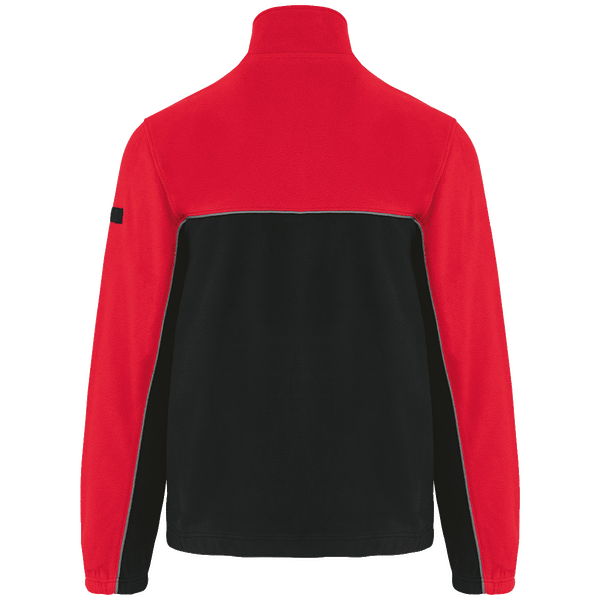 Veste micropolaire bicolore ecoresponsable unisexe dos Black / Red