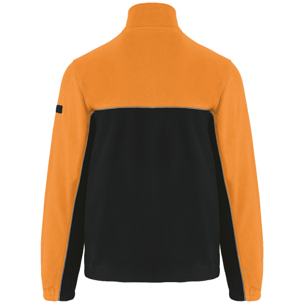 Veste micropolaire bicolore ecoresponsable unisexe dos Black / Orange