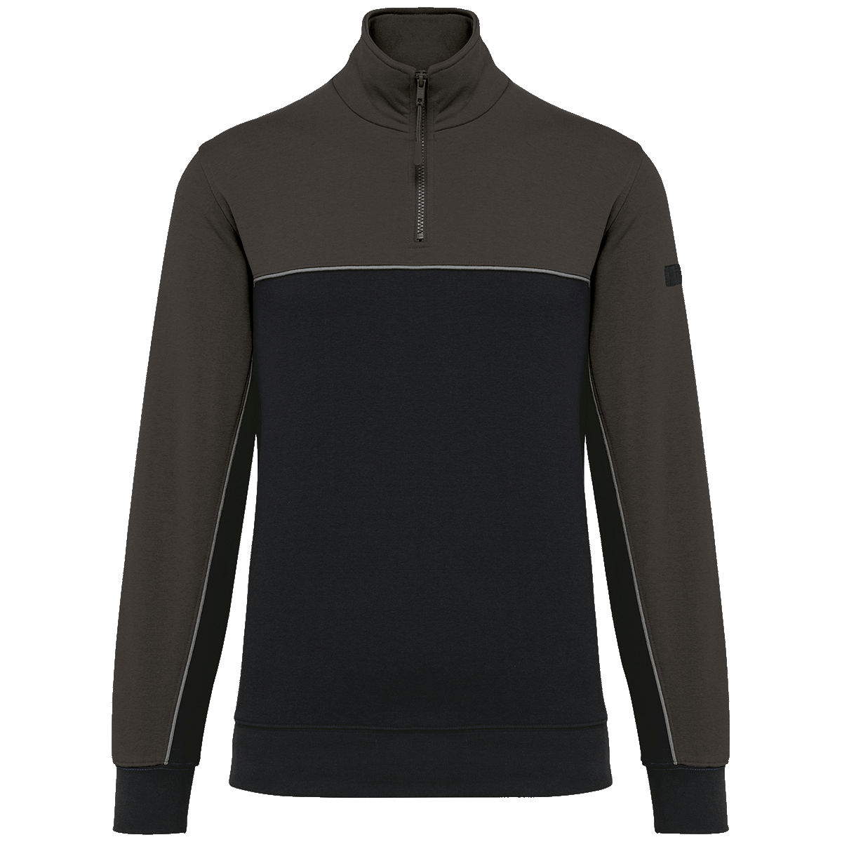 Sweat shirt ecoresponsable col zippe unisexe plexus Black / Dark Grey