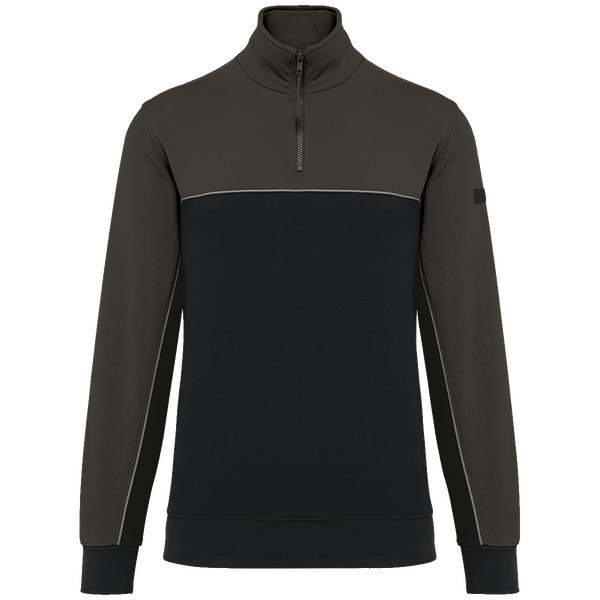 Sweat shirt ecoresponsable col zippe unisexe plexus Black / Dark Grey