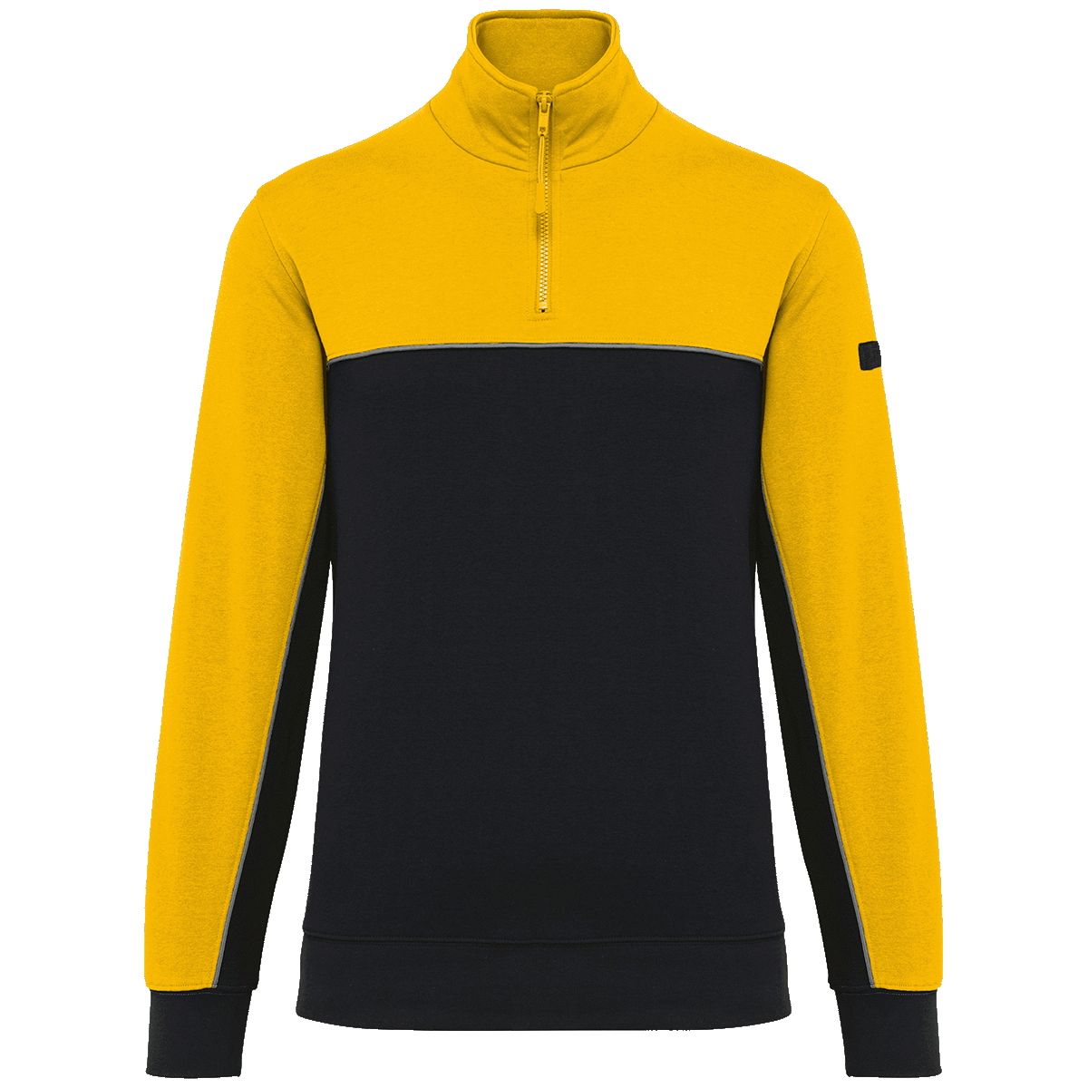 Sweat shirt ecoresponsable col zippe unisexe plexus Black / Yellow