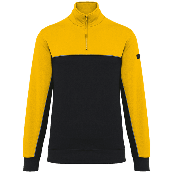 Sweat shirt ecoresponsable col zippe unisexe plexus Black / Yellow