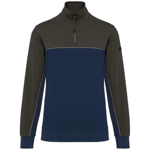 Sweat shirt ecoresponsable col zippe unisexe plexus Navy / Dark Grey
