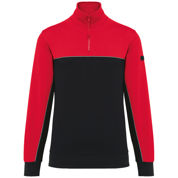 Sweat shirt ecoresponsable col zippe unisexe plexus Black / Red