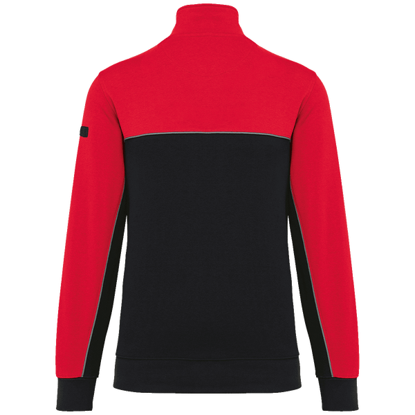 Sweat shirt ecoresponsable col zippe unisexe dos Black / Red