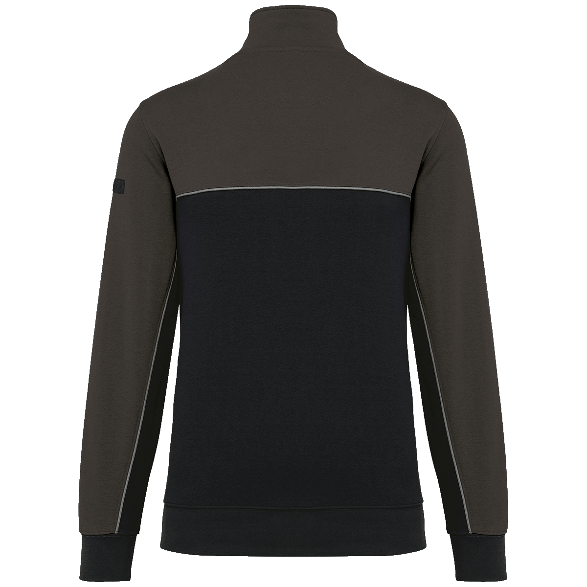 Sweat shirt ecoresponsable col zippe unisexe dos Black / Dark Grey