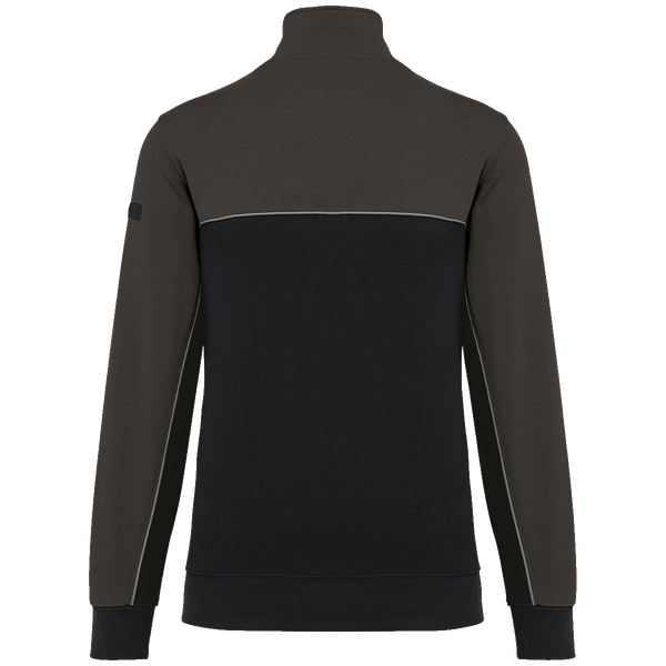 Sweat shirt ecoresponsable col zippe unisexe dos Black / Dark Grey
