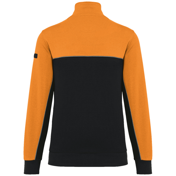 Sweat shirt ecoresponsable col zippe unisexe dos Black / Orange