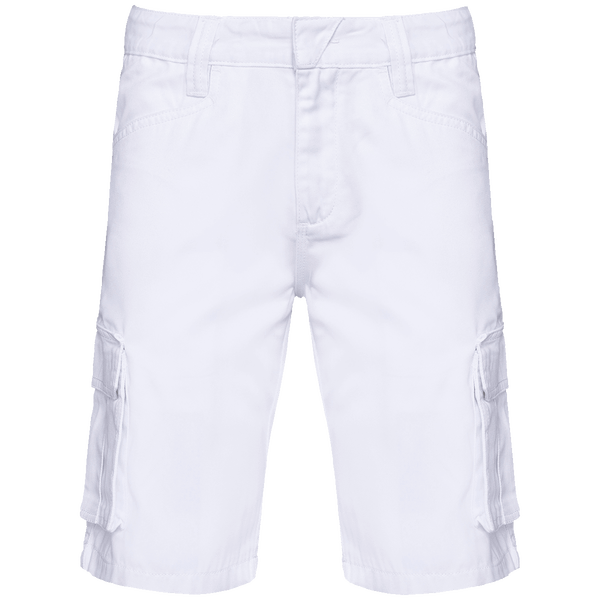 Bermuda multipoches ecoresponsable homme face White