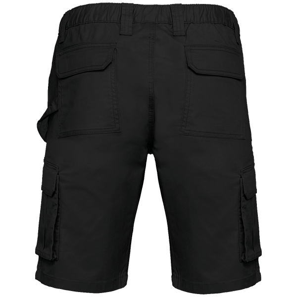 Bermuda multipoches ecoresponsable homme dos Black