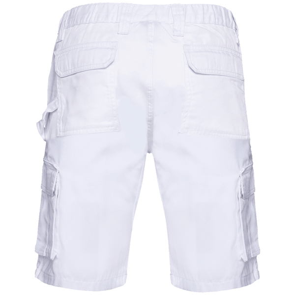 Bermuda multipoches ecoresponsable homme dos White