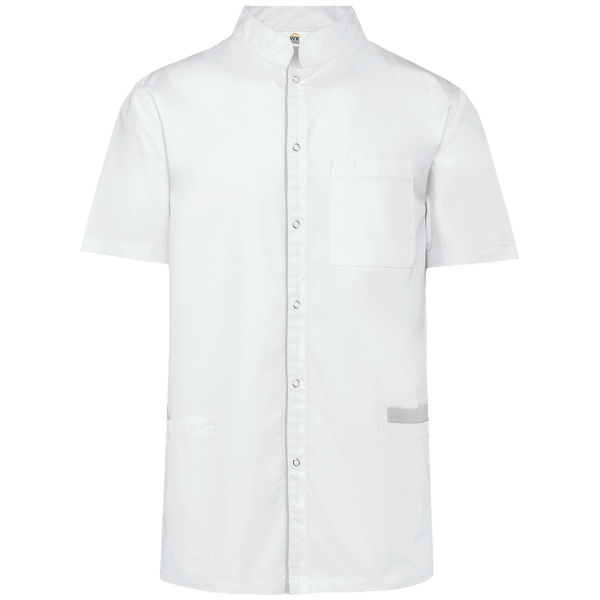 Blouse polycoton avec boutons pression homme plexus White