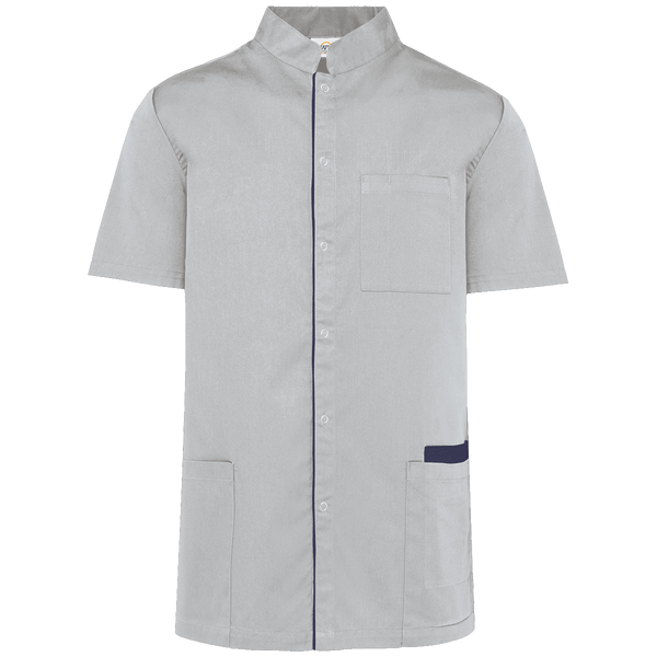 Blouse Médicale Polycoton Avec Boutons-Pression Homme À Personnaliser Snow Grey