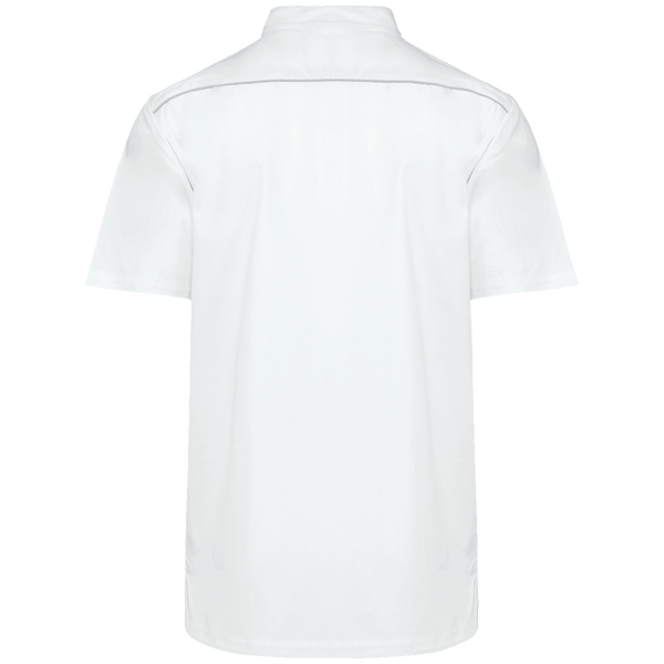 Blouse polycoton avec boutons pression homme dos White