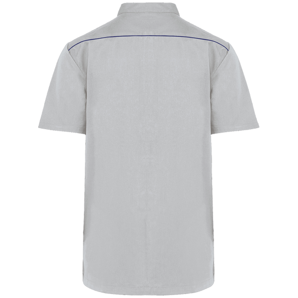 Blouse polycoton avec boutons pression homme dos Snow Grey