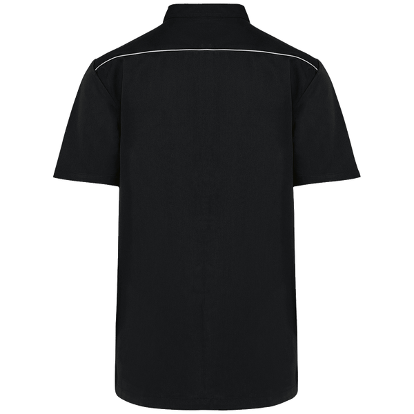 Blouse polycoton avec boutons pression homme dos Black