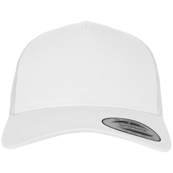 Casquette retro truker 5 panneaux plexus white