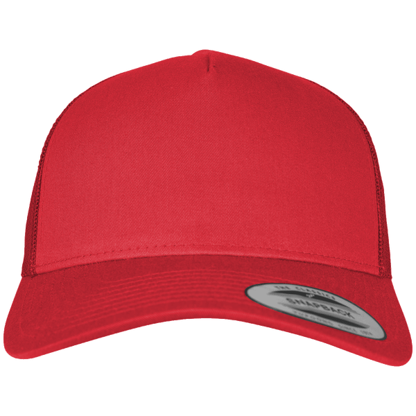 Casquette retro truker 5 panneaux plexus red