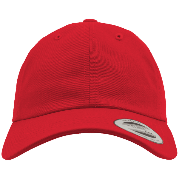 Casquette profil bas en coton serge plexus red