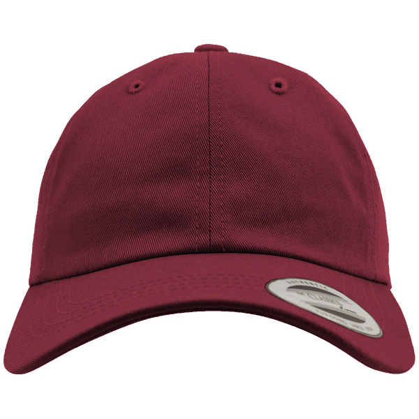 Casquette profil bas en coton serge plexus maroon