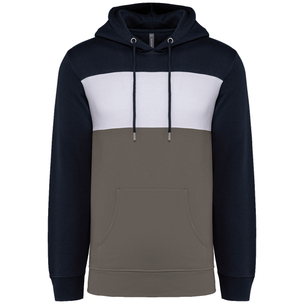 Sweatshirt tricolore a capuche unisexe plexus Navy / White / Basalt Grey