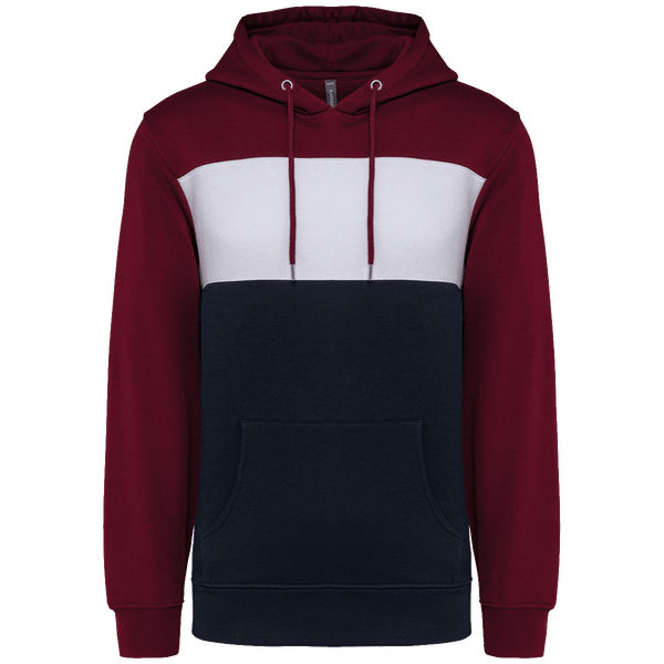 Sweatshirt Tricolore À Capuche Unisexe