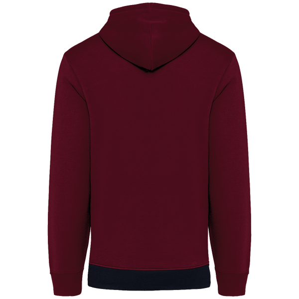 Sweatshirt tricolore a capuche unisexe dos Wine / White / Navy