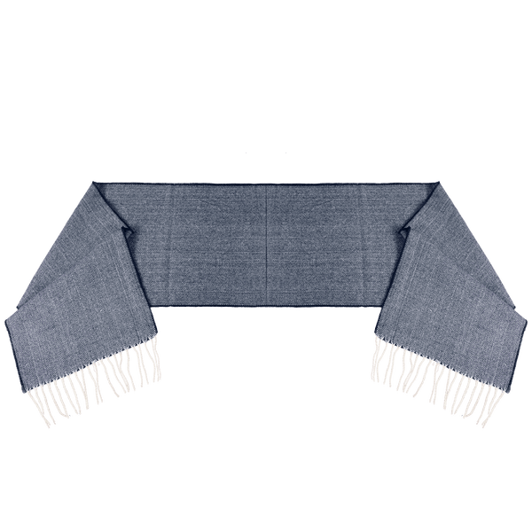 Echarpe a franges plexus Navy / Natural