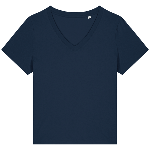 T shirt col v femme stella isla plexus French Navy