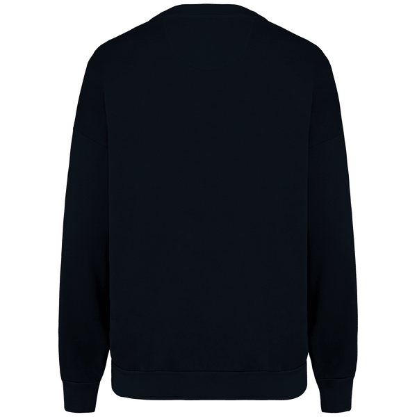 Sweatshirt oversize french terry unisexe fabrique au portugal dos Washed black