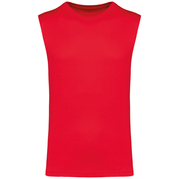 T shirt sans manches ecoresponsable homme plexus Red