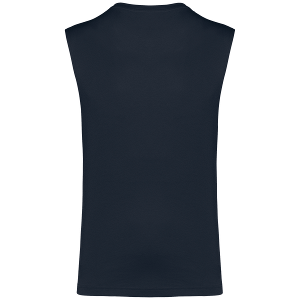 T shirt sans manches ecoresponsable homme dos Navy