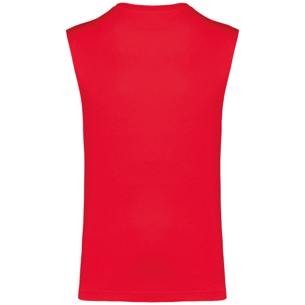 T shirt sans manches ecoresponsable homme dos Red