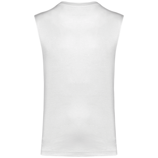 T shirt sans manches ecoresponsable homme dos White