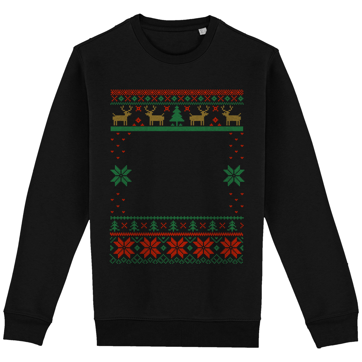 Pull Moche De Noël Grand Format Renne Black