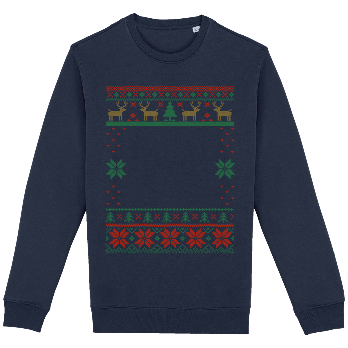 Pull Moche De Noël Grand Format Renne Navy Blue