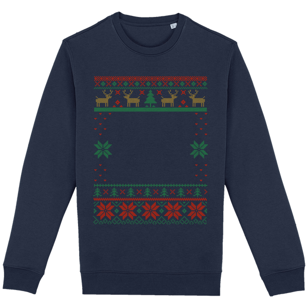 Pull Moche De Noël Grand Format Renne Navy Blue